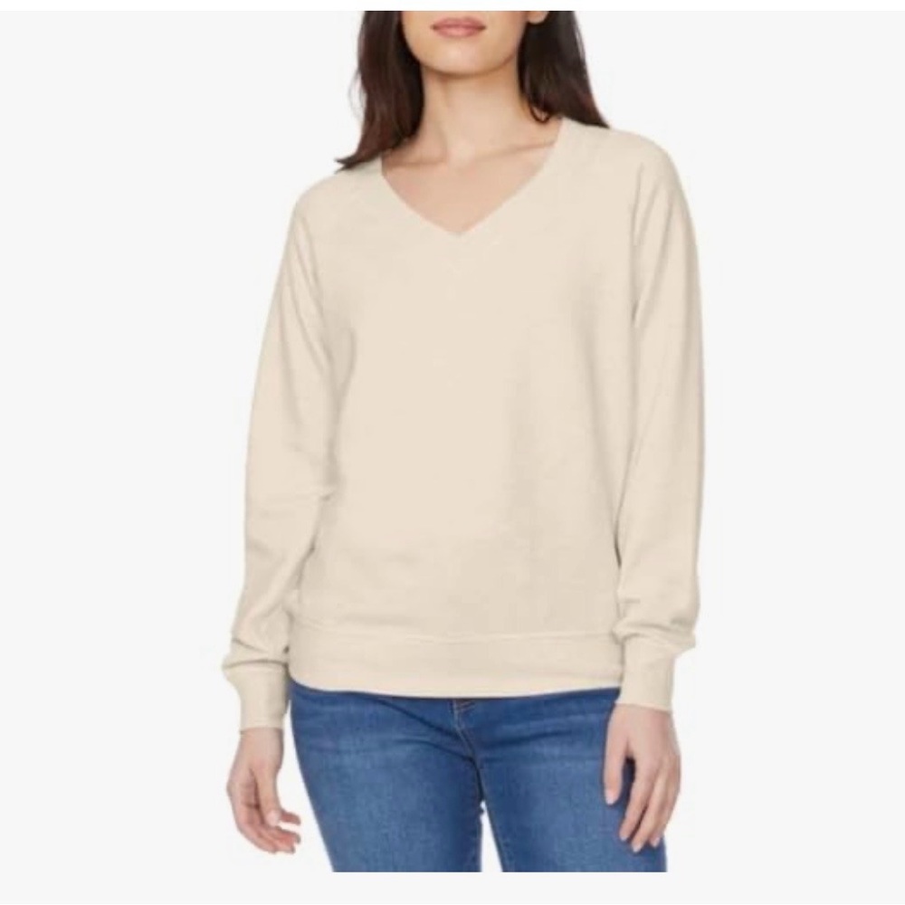NWT Buffalo David Bitton Women’s V neck French Terry Sweatshirt XL heather